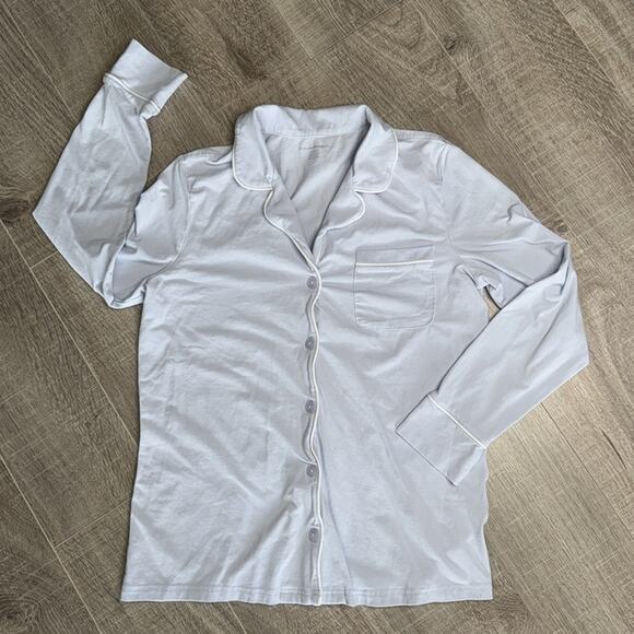 AMAZON ESSENTIALS Women’s Light Blue Pajama Pant Set Long Sleeve Button Front - Picture 6 of 12